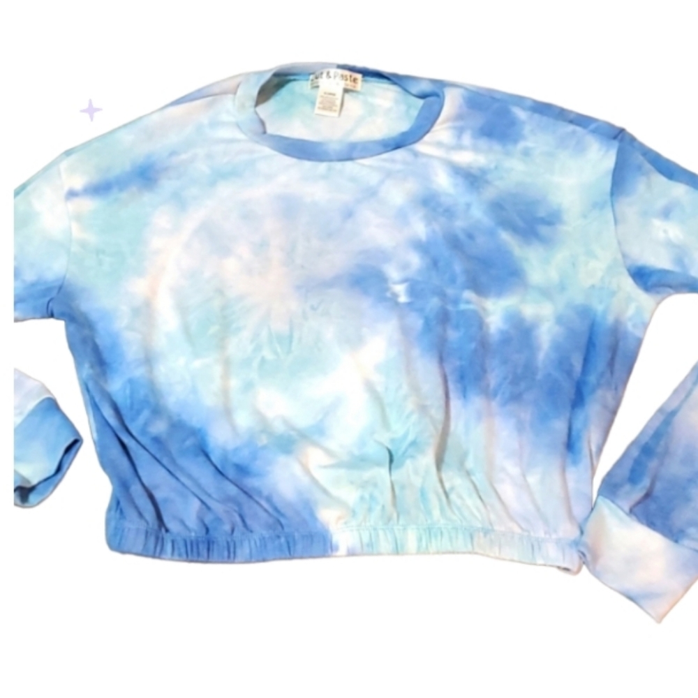 Jrs. Xl cropped tie dyed knit top